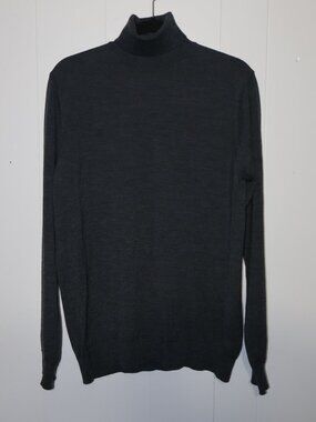 Luca Nobili Turtleneck Sweater – Grey Merino Wool (Made in Italy) (Men’s L)
